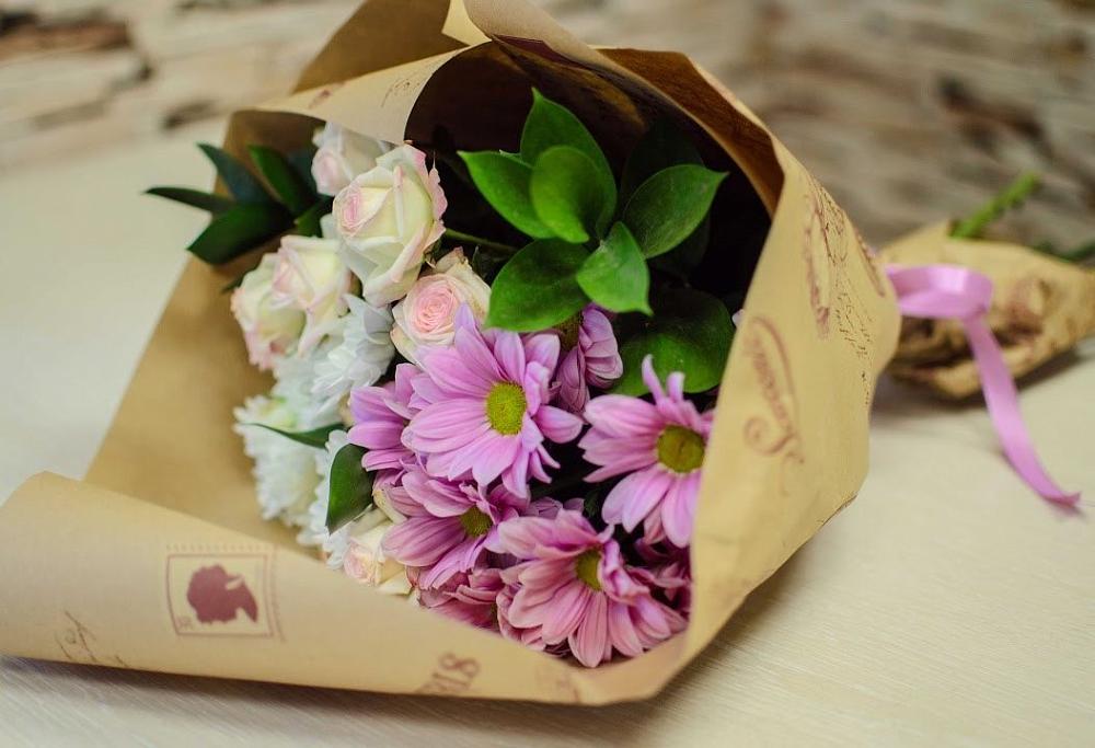 Букет цветов из: Розы и Хризантемы в Кукарино