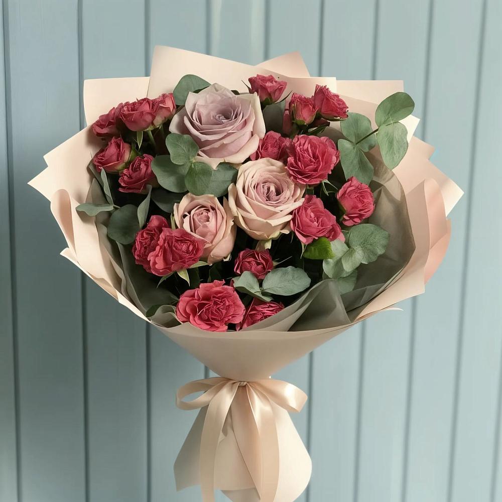 Букет цветов из: Гвоздики и Розы в Кукарино