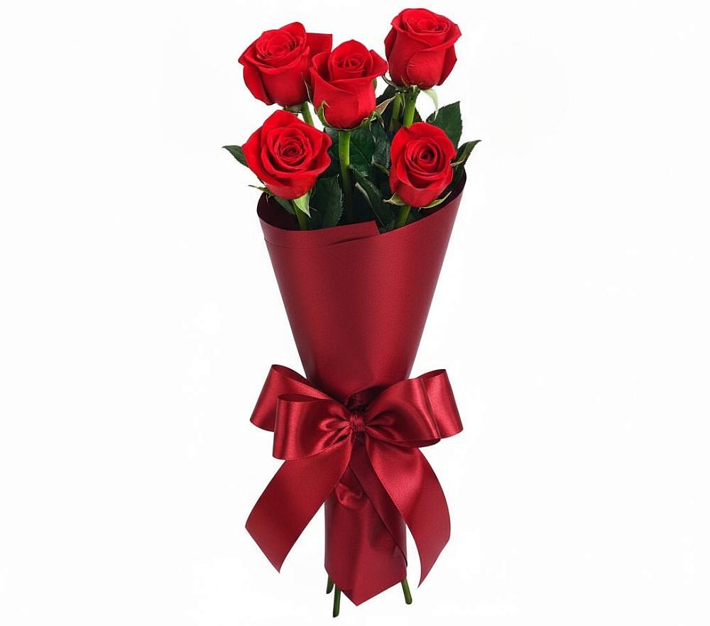 Букет 5 Красных роз Эдлесс Лав в Кукарино