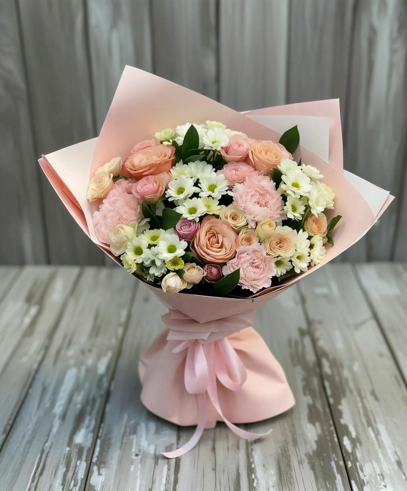 Букет цветов из: Гвоздики, Розы и Хризантемы в Кукарино