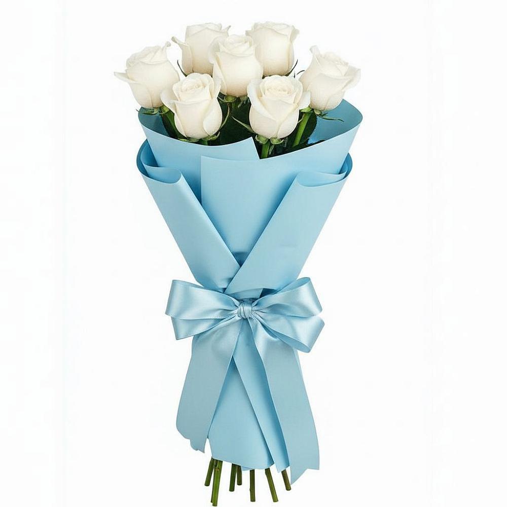 Букет 7 белых роз Проуд в Кукарино