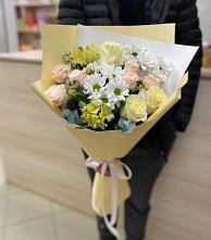 Букет цветов из:  Альстромерии, Розы и Хризантемы в Кукарино