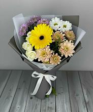Букет цветов из:  Розы, Герберы и Хризантемы #REPLACE_PRED# Кукарино