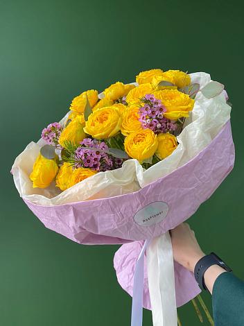 Букет Кустовые желтые розы в Кукарино