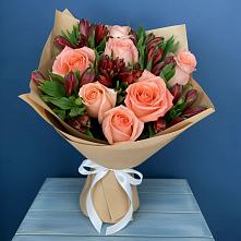 Букет цветов из:  Розы и Альстромерии в Кукарино