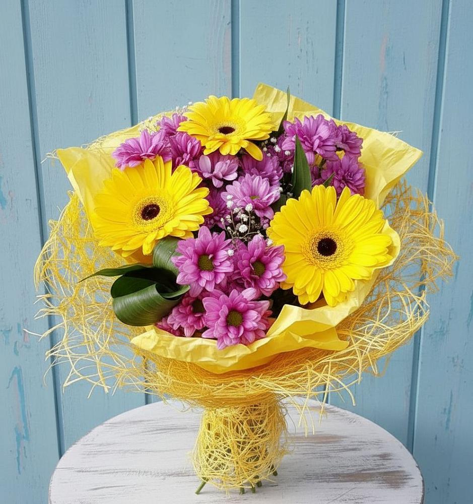 Букет цветов из: Хризантемы и Герберы в Кукарино