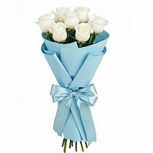 Букет 7 белых роз Проуд в Кукарино