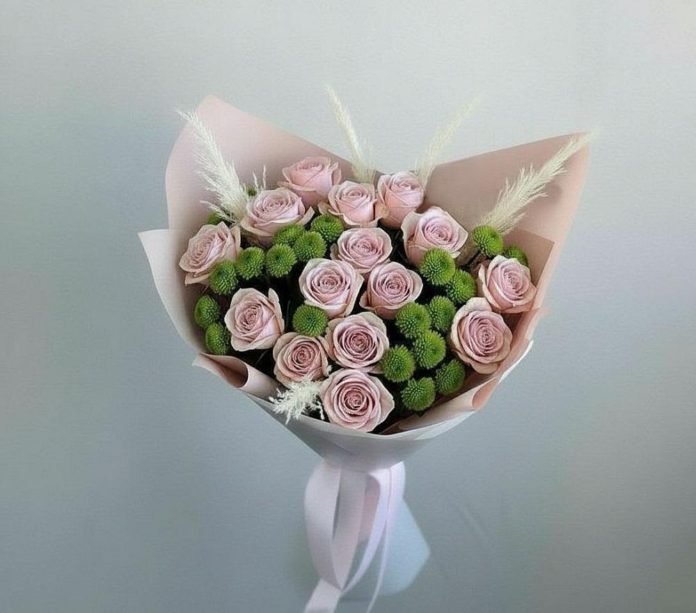 Букет цветов из: Розы и Хризантемы в Кукарино