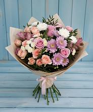 Букет цветов из:  Хризантемы, Розы и Альстромерии в Кукарино