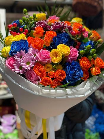 Букет цветов из: Розы и Хризантемы в Кукарино