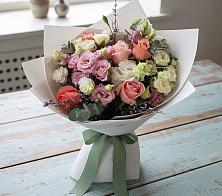 Букет цветов из:  Розы, Лизиантусы и Гвоздики #REPLACE_PRED# Кукарино